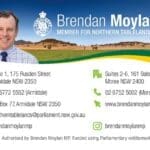 Authorised by Brendan Moylan MP. Funded using Parliamentary entitlements