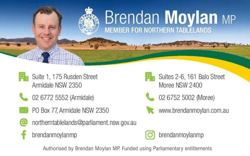 Authorised by Brendan Moylan MP. Funded using Parliamentary entitlements